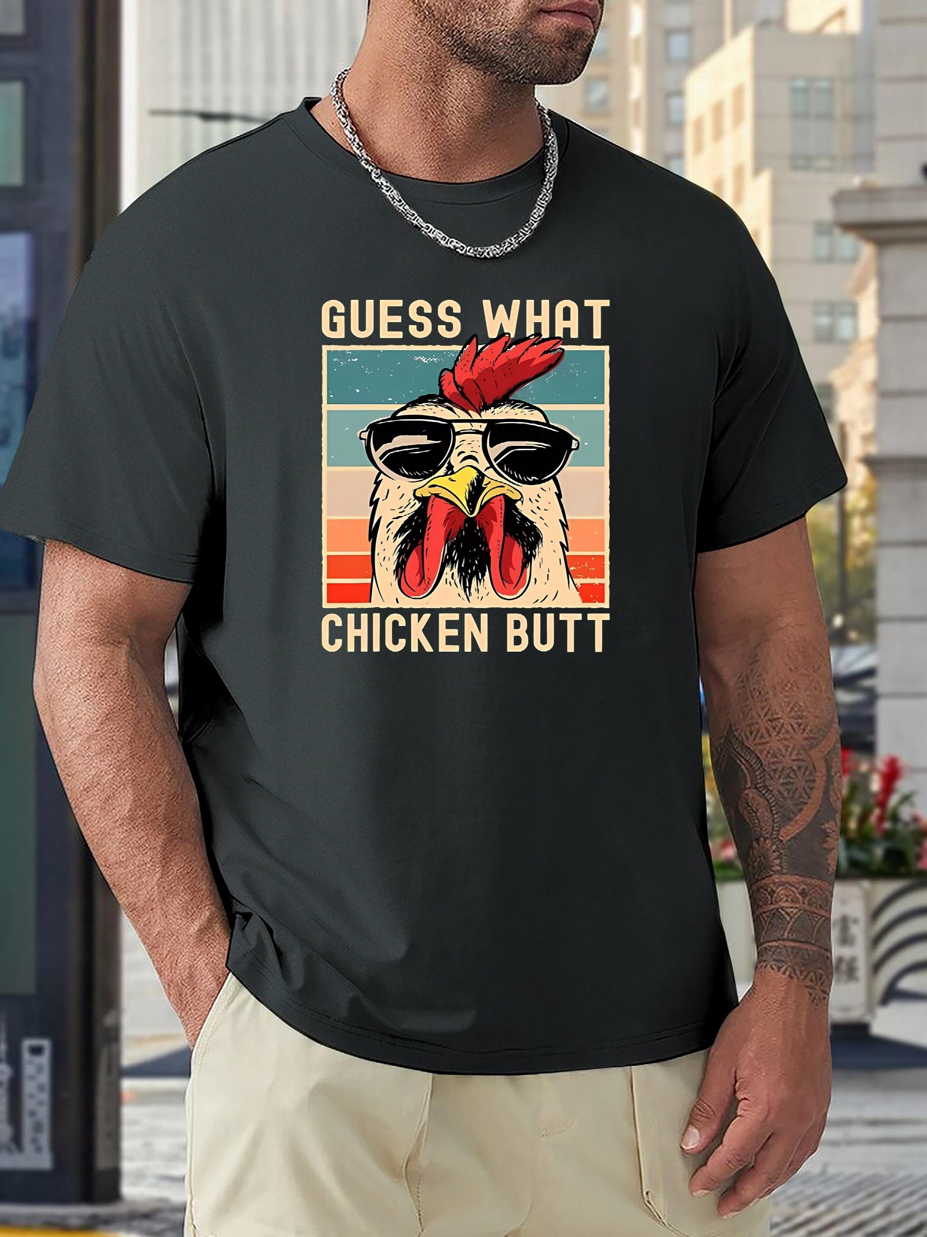 Chicken Meme Print Men's Sports T-shirt Outdoor Fitness Clothes Gift