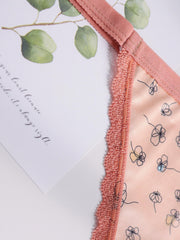3 Pack Plus Size Floral Print Lace G-string Thongs Set
