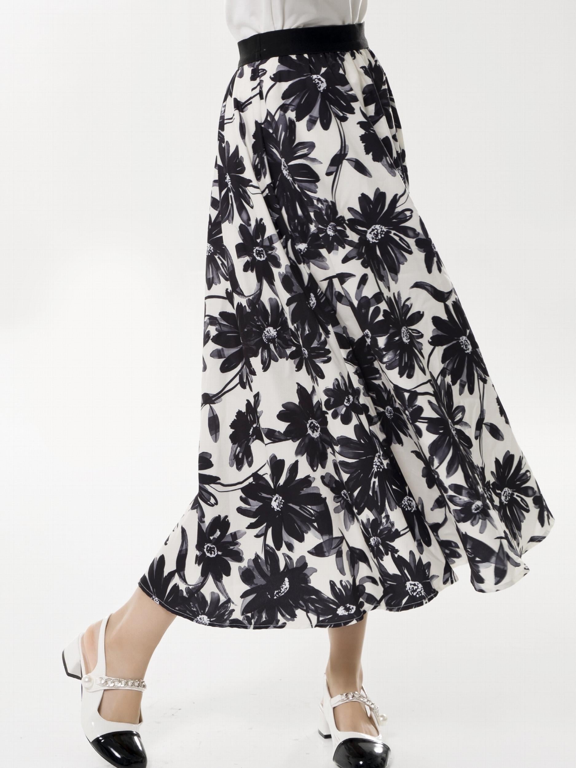 Floral Print High Waist Skirt for Women