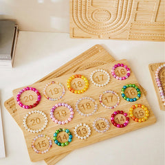 Hobbyworker Bamboo Beads Tray Bracelet Sizer Board for Jewelry Making