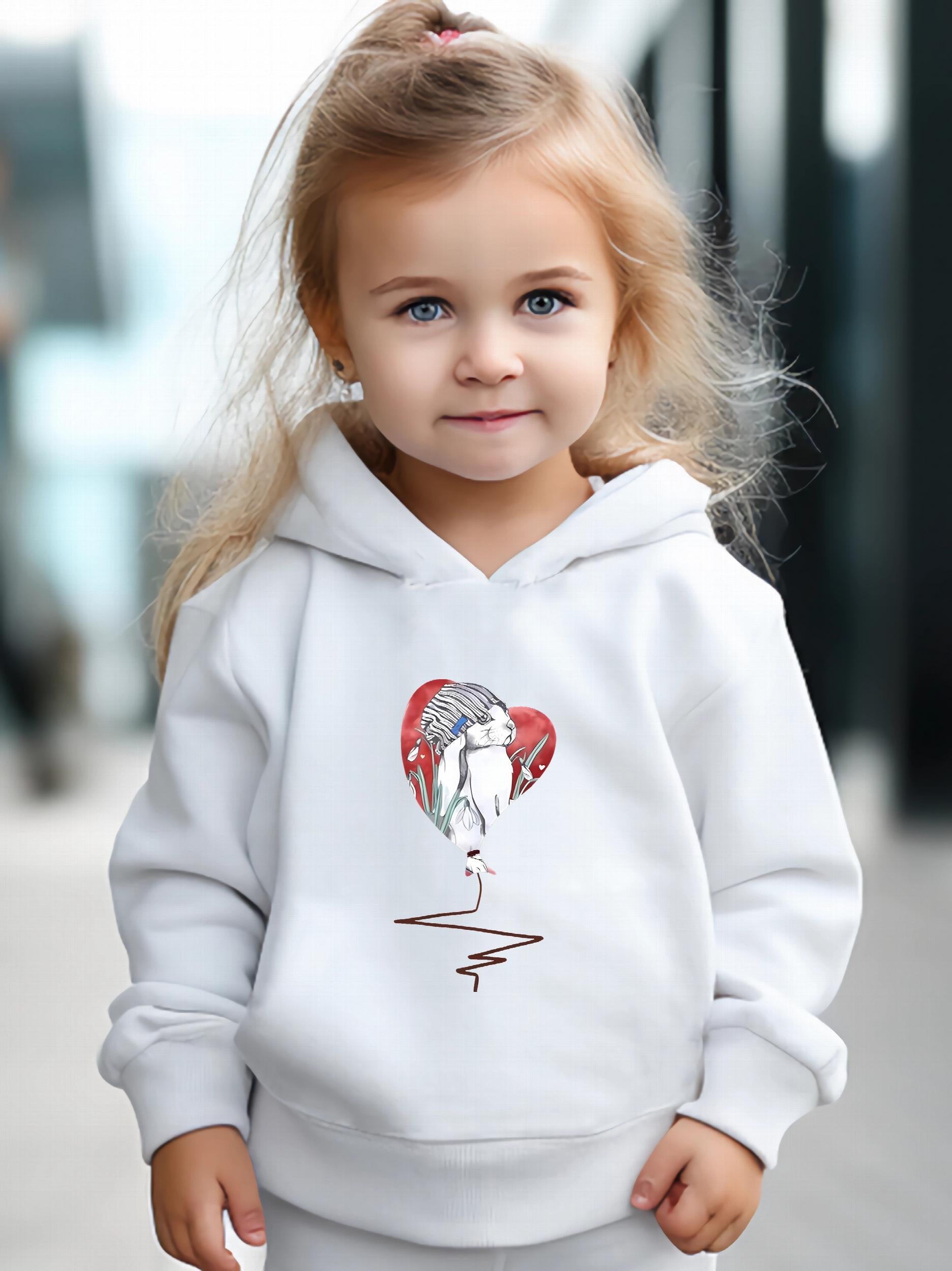 Heart & Bunny Graphic 2pcs Set Girls Activewear Set