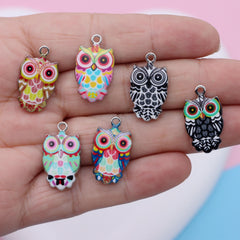 6 Pcs Owl Charm Jewelry Making Bracelet DIY Craft
