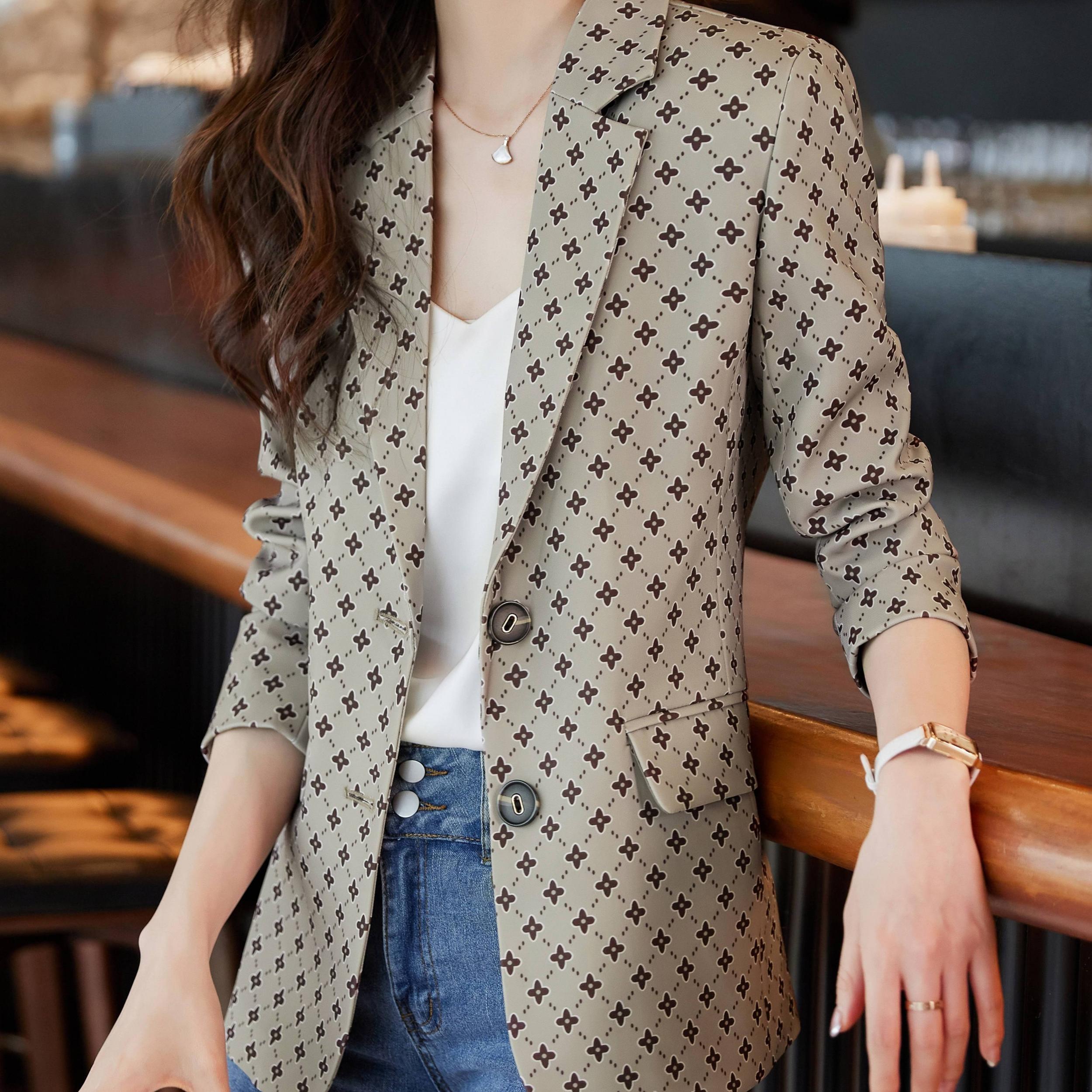 Button Front Blazer Casual Lapel Long Sleeve Women's Clothing