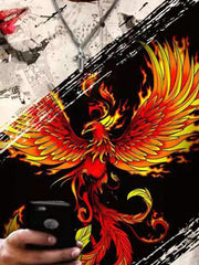 Men's Phoenix 3D Print T Shirt Short Sleeve Tee for Summer