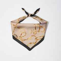 70cm Vintage Chain Print Square Scarf Silk Shawl Women Head Wrap Bandana