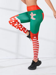 Christmas Pattern Print Butt Lifting Yoga Pants Stretch Leggings
