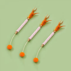 Catnip Teething Stick Cat Toy with Feathers and Bells