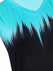 Ombre Print V Neck Tank Top