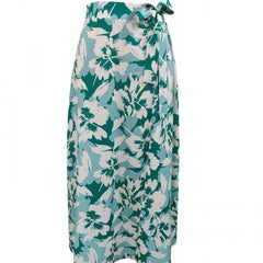 Floral Print Bow Split Skirt Boho Maxi Skirt