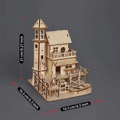 3D Fisherman's Cabin Wooden Assembly Model Kit DIY Puzzle Fishing Village