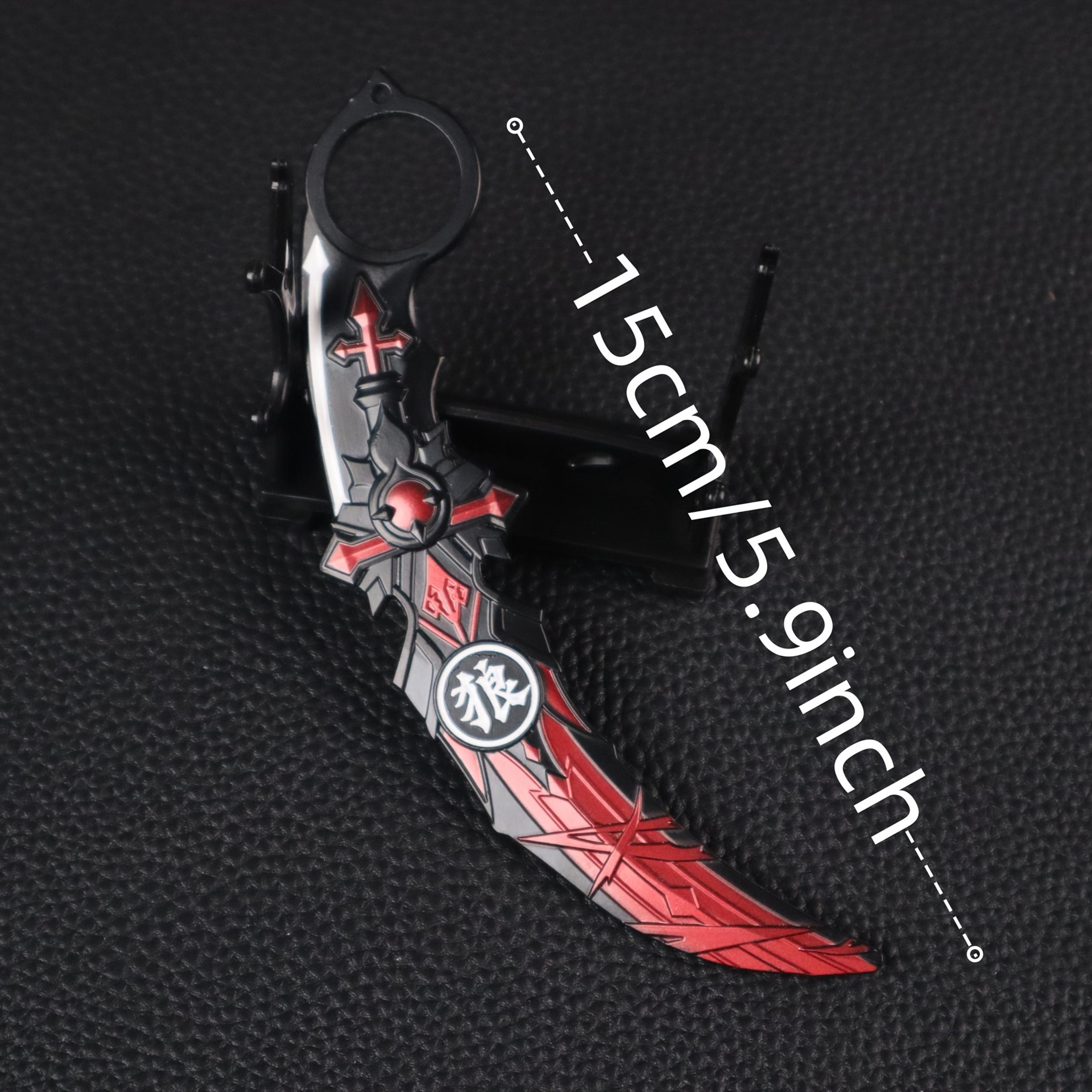 Mini Sword Keychain Alloy Weapon Model Unsharpened Blade Pendant Collectible
