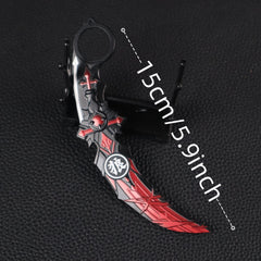 Mini Sword Keychain Alloy Weapon Model Unsharpened Blade Pendant Collectible