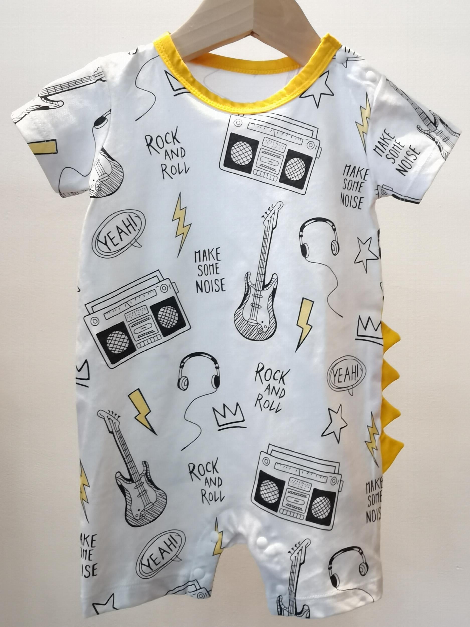 Baby Dinosaur Print Romper Short Sleeve Jumpsuit