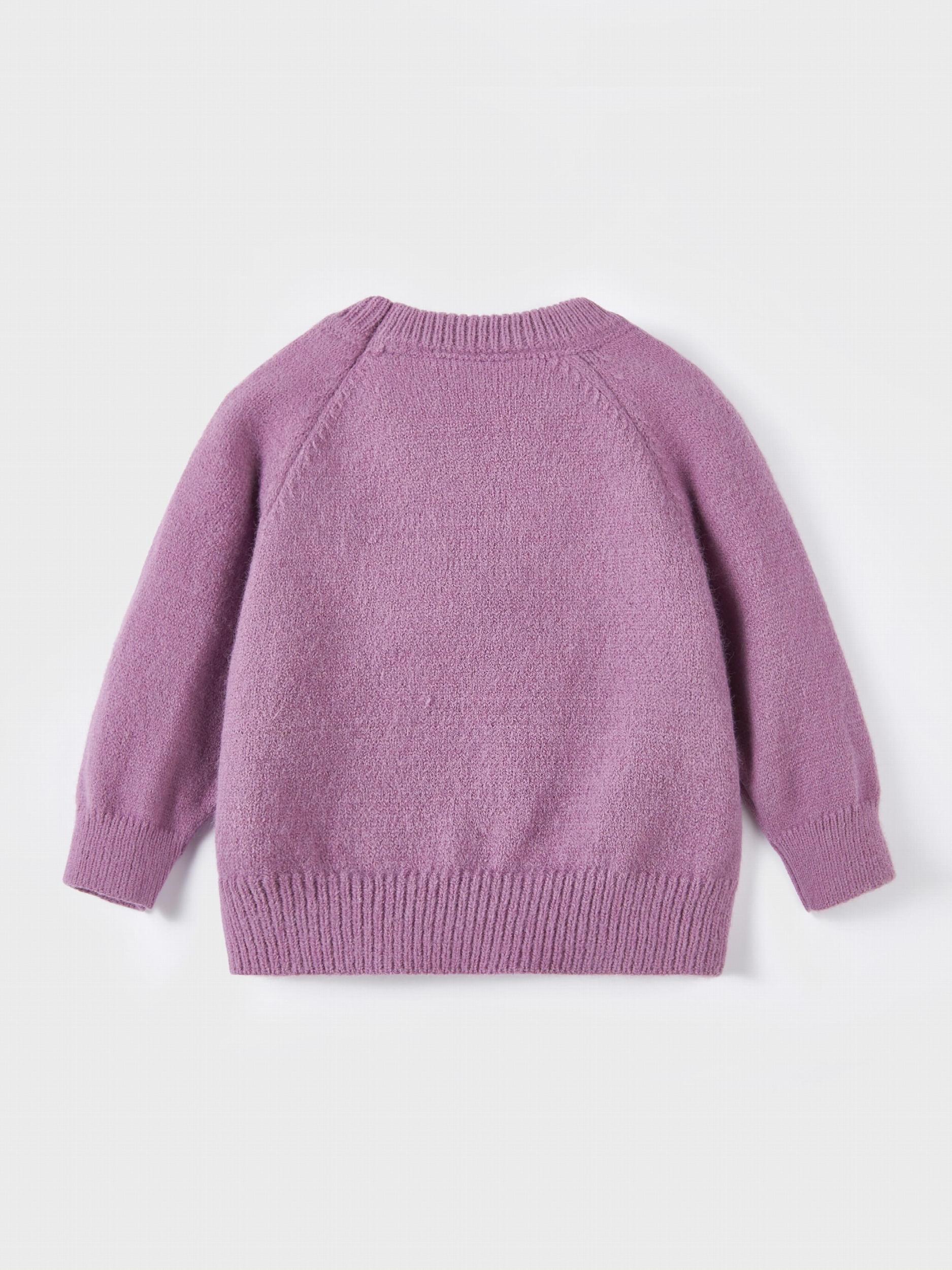 3D Ear Fur Ball Knitted Sweater for Toddler Girls