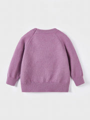 3D Ear Fur Ball Knitted Sweater for Toddler Girls