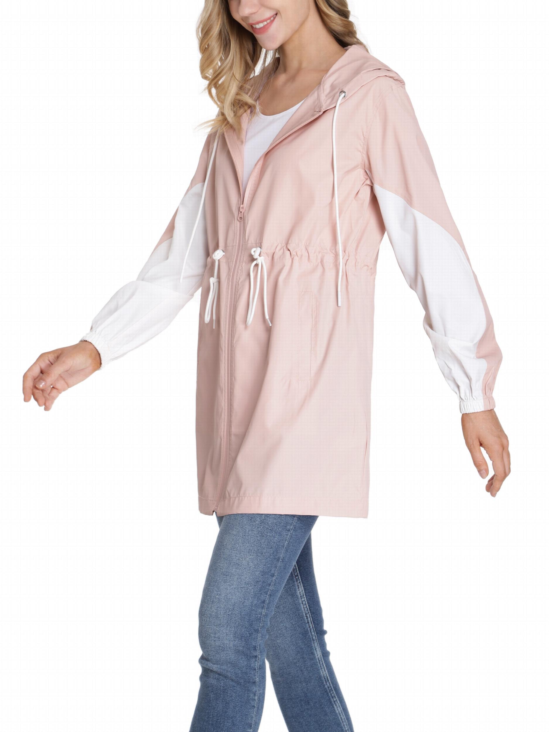 Hooded Windbreaker Jacket Long Sleeve Trench Coat