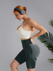 High Waist Yoga Shorts for Women - Blocks Design