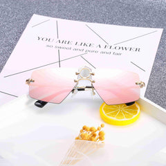 Personality Sunglasses Anti UV Frameless Concave Shaped Glasses