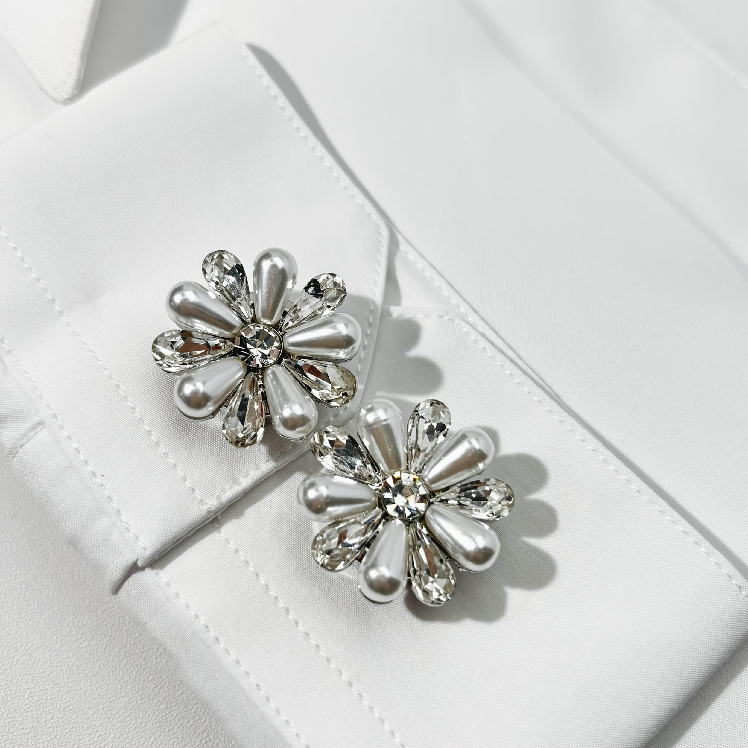 2pcs Rhinestone Button Covers - Easy Needleless Sewing - Instant Wear