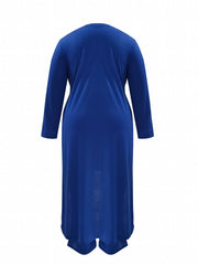 Solid Long Sleeve Round Neck Tunic Top & Pants Set
