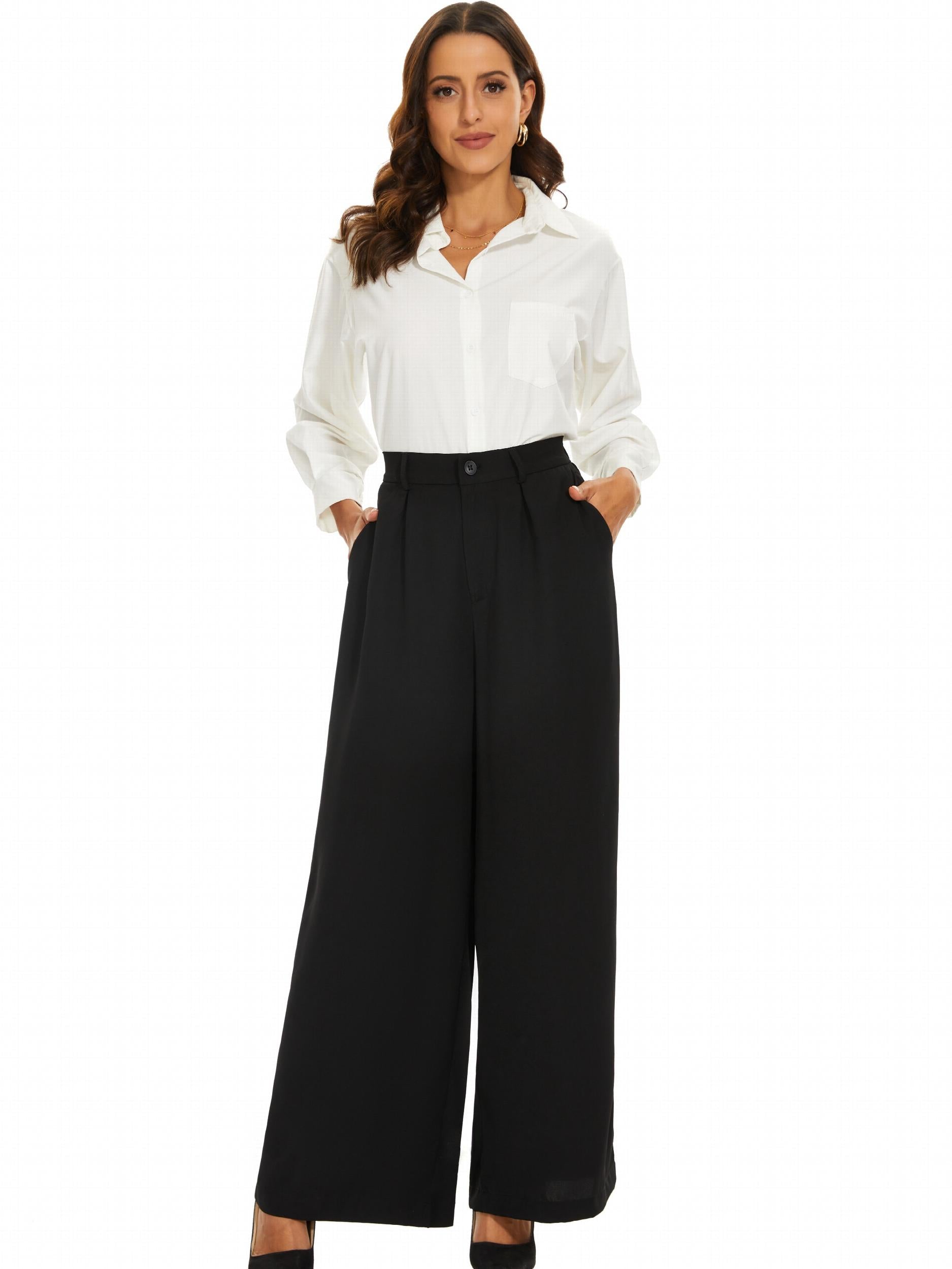Wide Leg Pants High Waist Casual