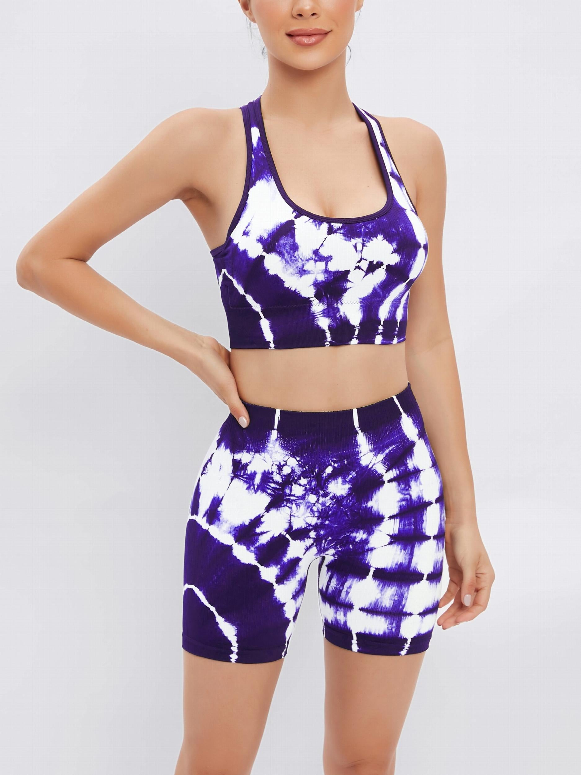 Tie Dye Tracksuit Set Tank Top & Shorts Women's Activewear