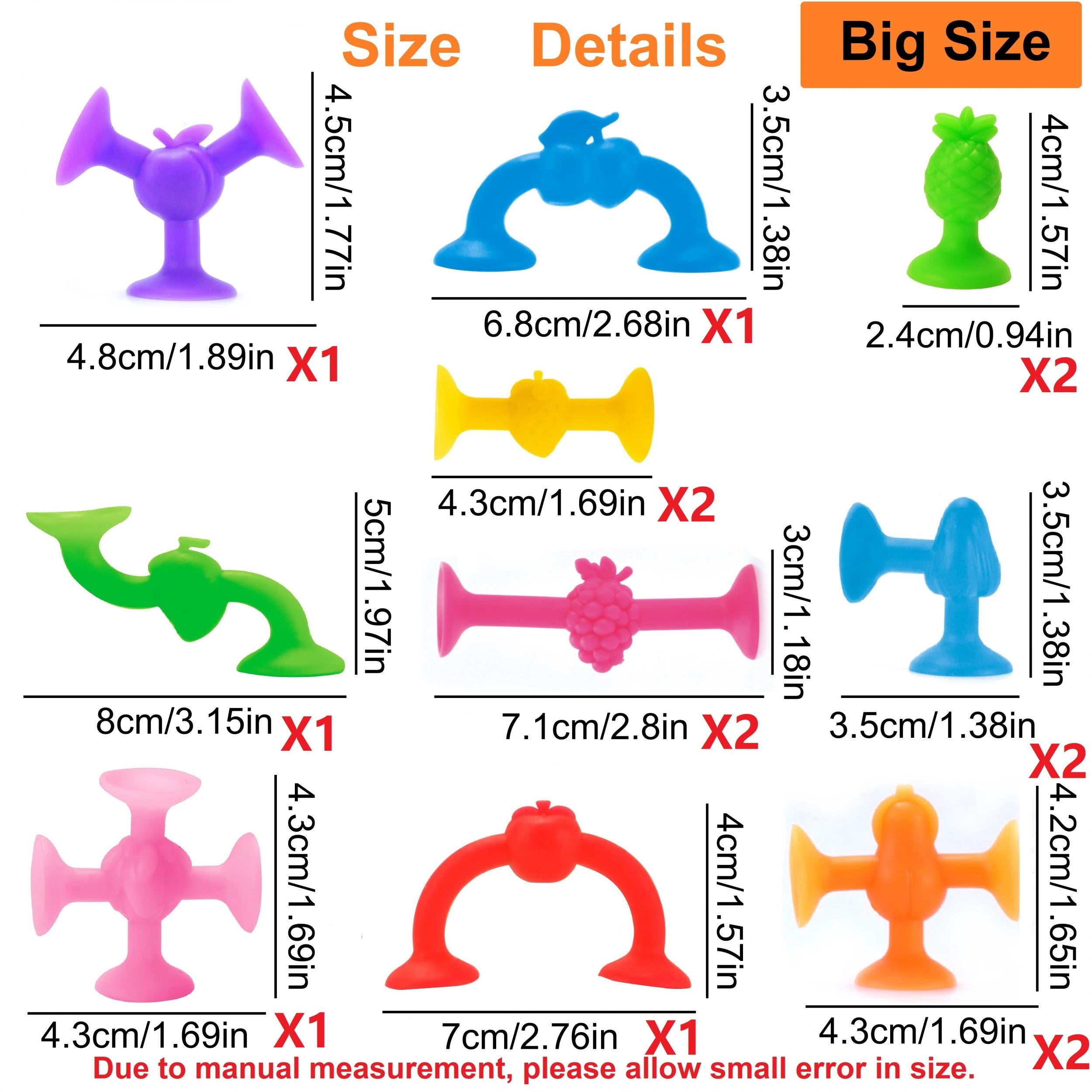 Fruit Suction Cup Fidget Pop Toys Soft Building Blocks Set