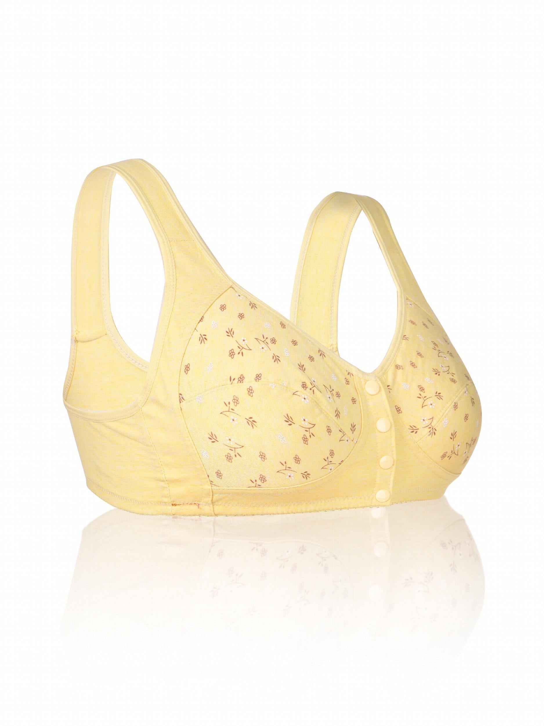 Floral Print Front Closure Wireless Comfort Bra