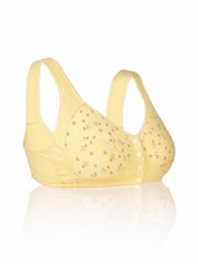 Floral Print Front Closure Wireless Comfort Bra