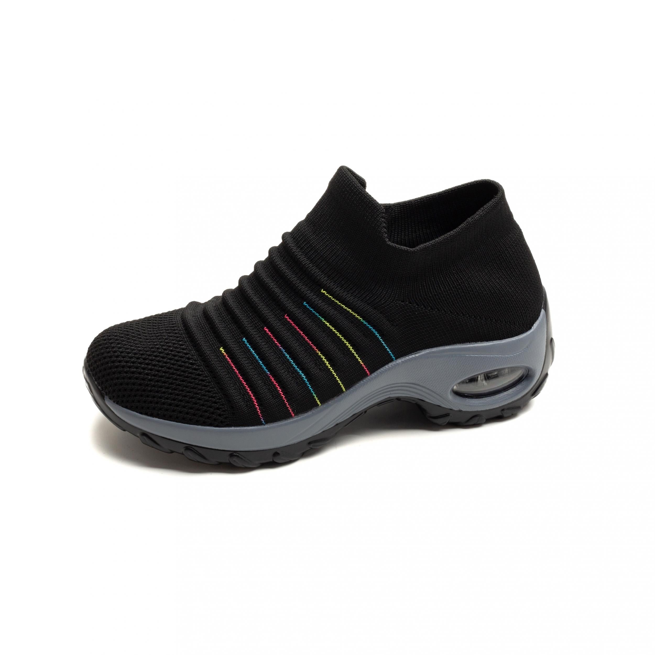 Women's Breathable Knit Sock Sneakers Slip On Air Cushion Lightweight Shoes