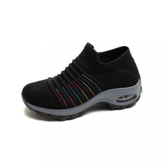 Women's Breathable Knit Sock Sneakers Slip On Air Cushion Lightweight Shoes