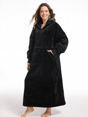 Cozy Hooded Lounge Robe with Pockets for Women
