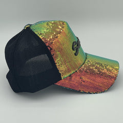 Sequin Y2K Trucker Hat Sparkly Mesh Baseball Cap Hip Hop Sunshade Dad Hat