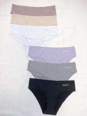 6pcs Letter Print Bikini Panties Seamless Stretch Panties Women's Lingerie