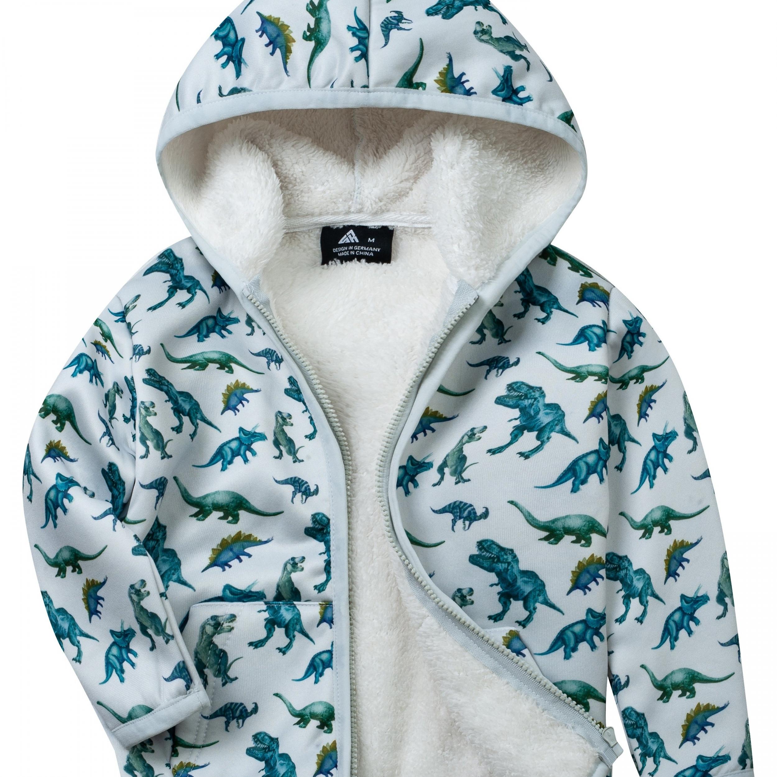 Boys Velvet Sweatshirt Coat Zip Up Hooded Warm Jacket