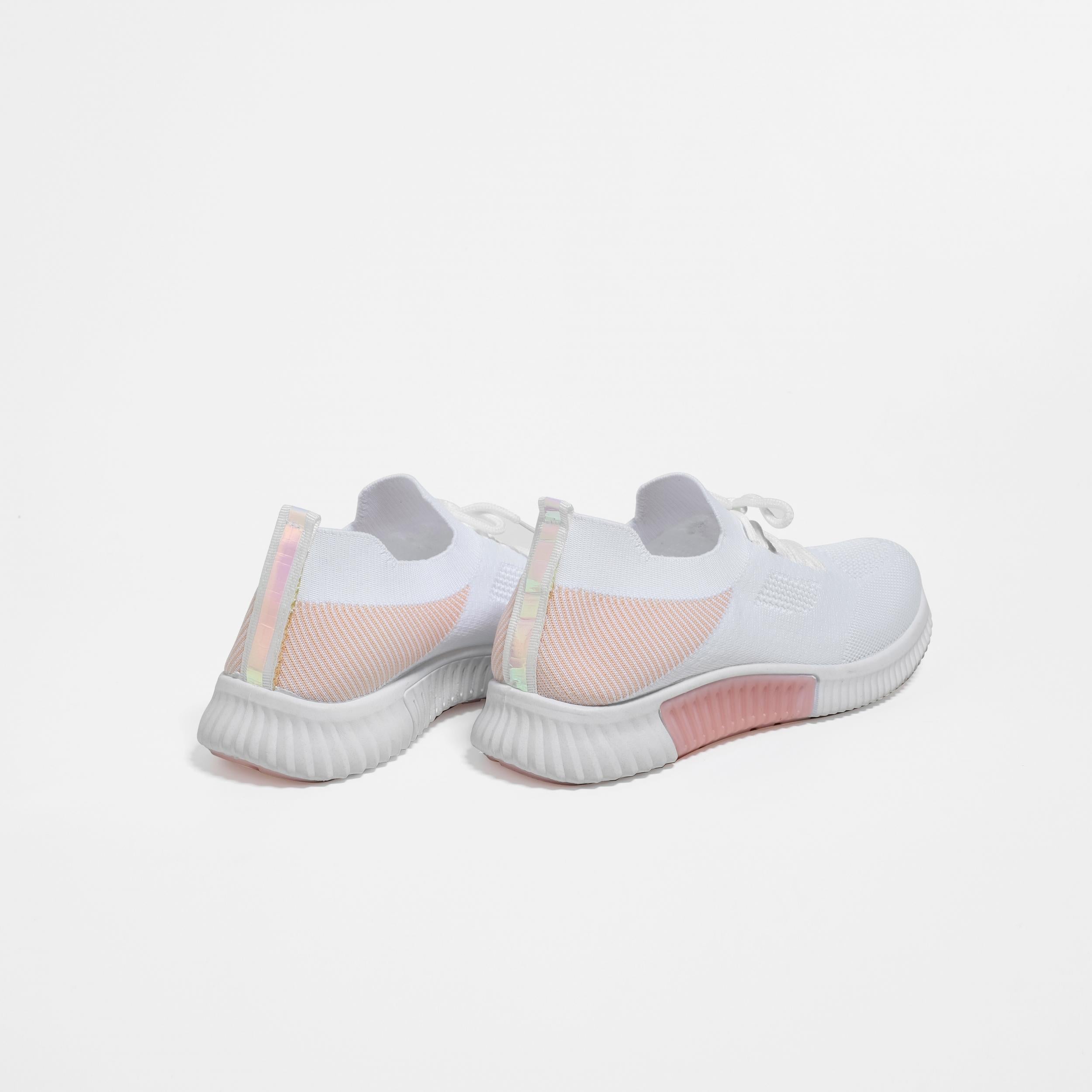 Women's Breathable Knit Sneakers Lace Up Outdoor Shoes Lightweight Running Shoes