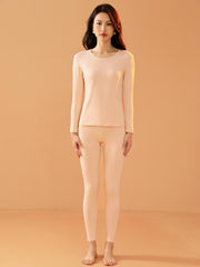 Women's Thermal Underwear Set Long Sleeve Crew Neck Top & Pants