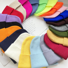 Winter Knitted Beanie Hat Unisex Solid Cap Warm Bonnet