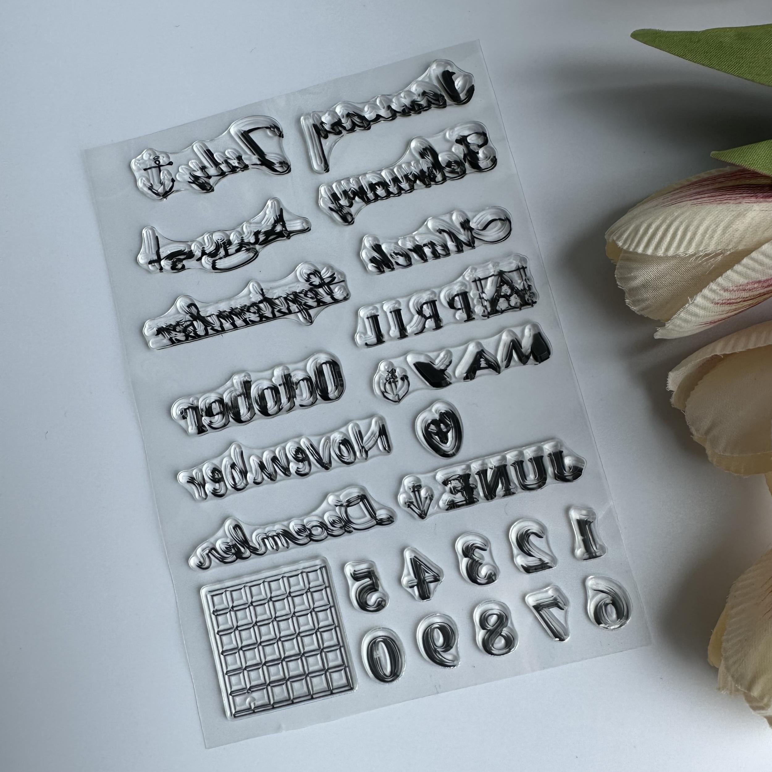 English Calendar Clear Stamp Seal for Card Making DIY Crafts