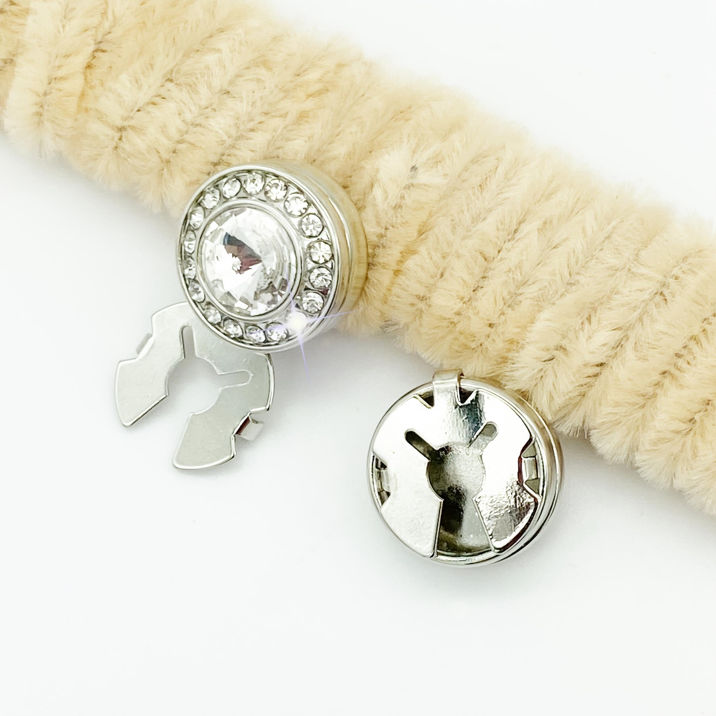 2pcs Rhinestone Button Covers Hidden Shirt Accessories