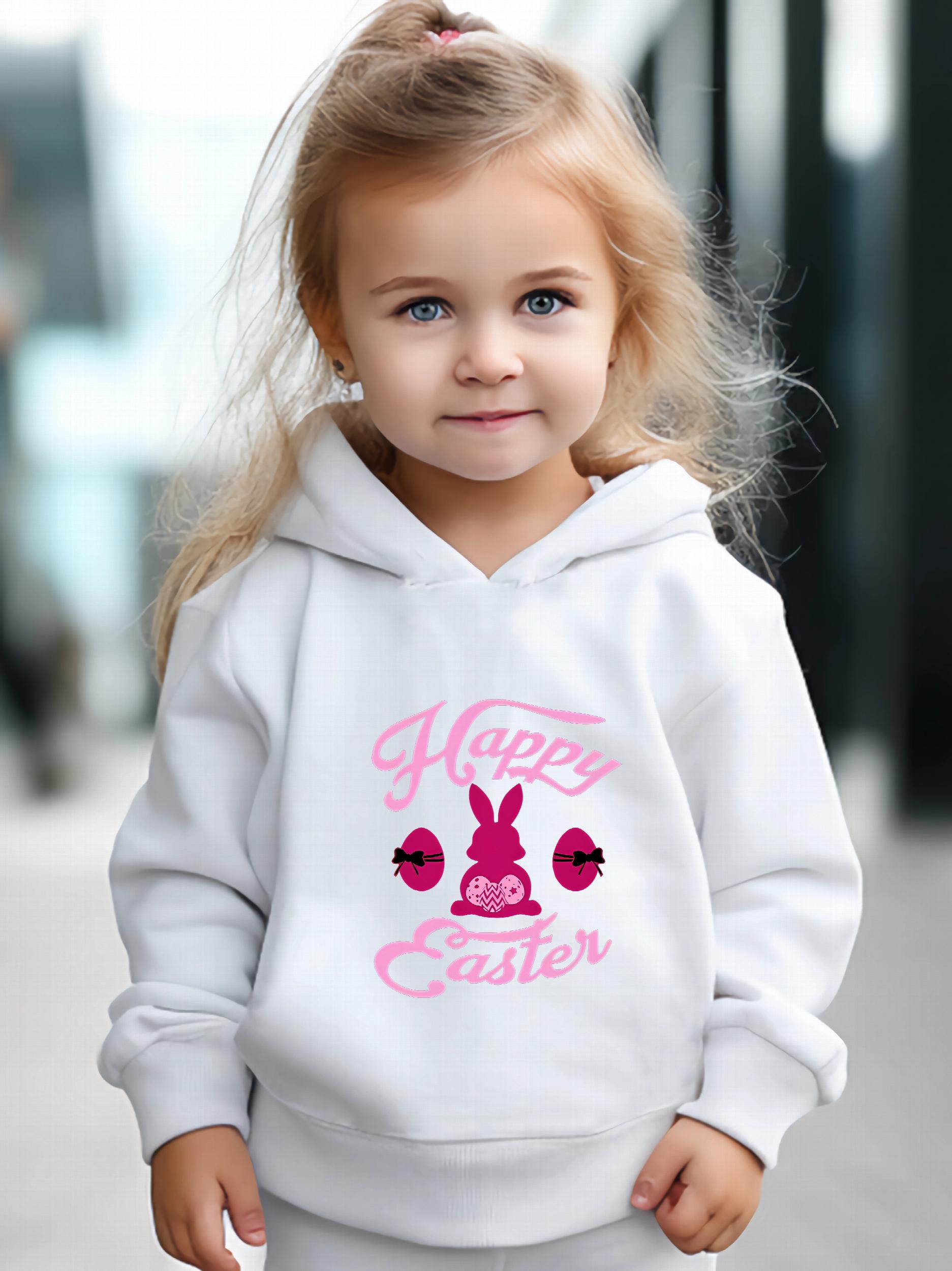 Rabbit Pattern Hooded Sweatshirt Girls Hoodies & Sweatpants