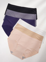 6pcs Seamless Solid Briefs Comfy & Stretchy Intimates Panties