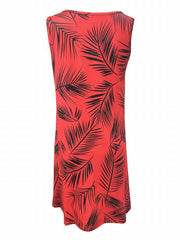 Tropical Print Tank Dress Sleeveless Summer Vacation Casual Dress