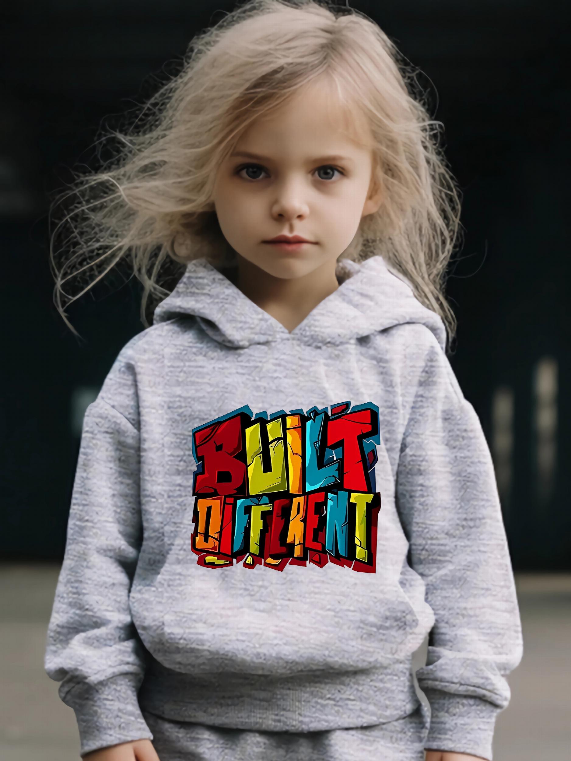 Kid's Built Different Print Outfit Hoodie & Pants Set