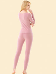 Women's Thermal Underwear Set Long Sleeve Crew Neck Tops & Pants