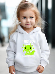 Green Animal Pattern Long Sleeve Hooded Sweatshirt Girls Comfy Hoodies Pullover