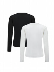 Solid Thermal Top Long Sleeve Round Neck Warm Comfortable Women's Clothing
