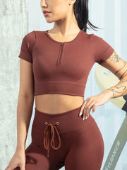2pcs Yoga Set Crop Top & Running Shorts Suit Women's Activewear