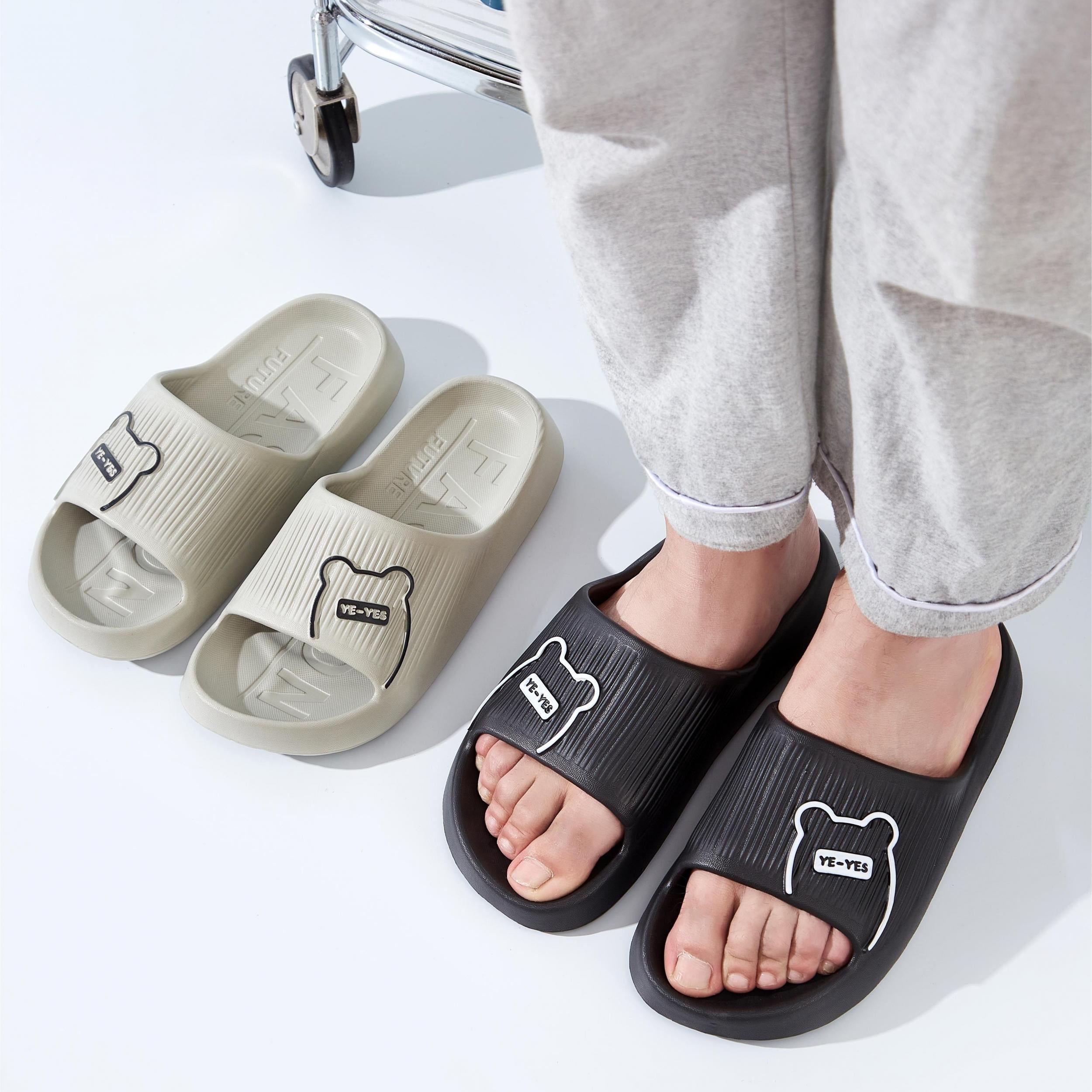 Men's Bear Slides Casual Non-slip Slippers - Assorted Colors