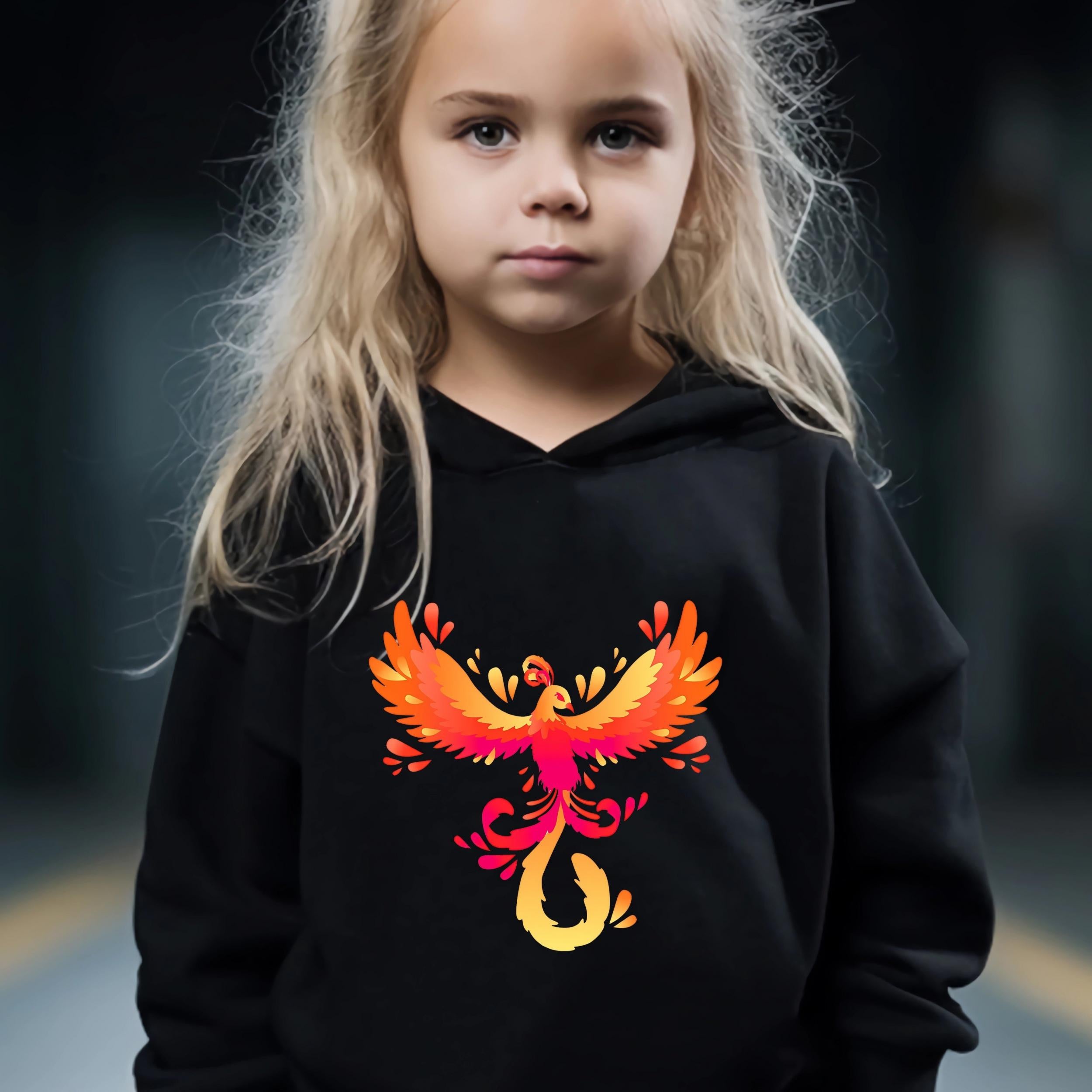Phoenix Print 2pcs Girls Sports Outfits - Spring/Fall Outdoor Gift